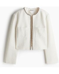 H&M - Strassverzierte Bouclé-Jacke - Lyst