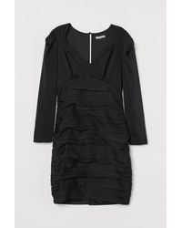 H&M Kleid mit Puffärmeln - Schwarz