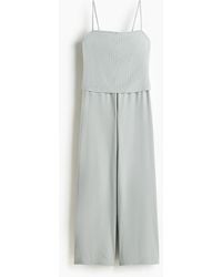 H&M - Gerippter Pyjama mit Picot-Besätzen - Lyst