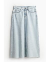 H&M - Feather Soft Denim skirt - Lyst