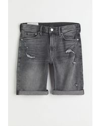 H&M Regular Denim Shorts - Grey