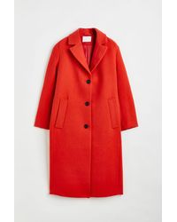 H&M Synthetik Zweireihiger Blazer in Rot Damen Bekleidung Mäntel Regenjacken und Trenchcoats 