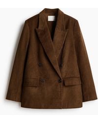 H&M - Double-breasted Corduroy Blazer - Lyst