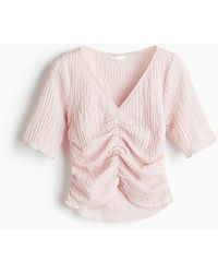 H&M - Gedrapeerde Top Met Structuur - Lyst