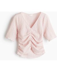 H&M - Gedrapeerde Top Met Structuur - Lyst