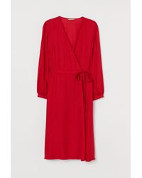 H&M + Overslagjurk Met V-hals - Rood