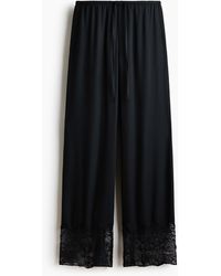 H&M - Satijnen Pyjamabroek Met Kant - Lyst