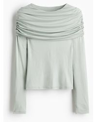 H&M - Gedrapeerde Tricot Top - Lyst