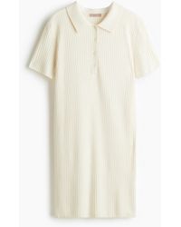 H&M - Robe en maille côtelée avec col - Lyst