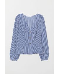 H&M V-neck Blouse - White