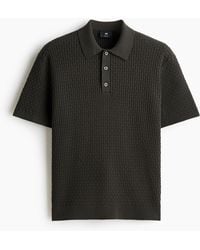 H&M - Gebreid Katoenen Poloshirt - Lyst