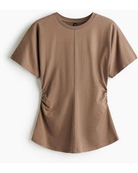 H&M - T-Shirt mit Raffungen - Lyst