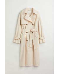 H&M Trenchcoat aus Baumwolle in Natur Damen Bekleidung Mäntel Regenjacken und Trenchcoats 