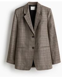 H&M - Blazer aus Leinenmix - Lyst