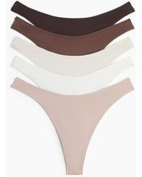 H&M - Lot De 5 Strings Tanga En Microfibre - Lyst