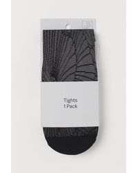 H&M Gemusterte Strumpfhose - Schwarz