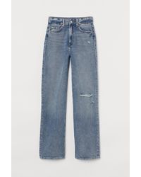 H&M Wide High Jeans - Bleu