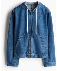 H&M - Denim Jack Met Capuchon - Lyst