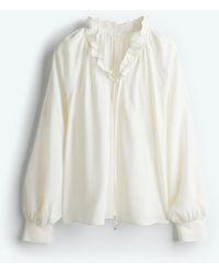 H&M - Bluse mit Volantbesatz und Kordelzug - Lyst