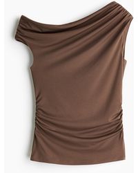 H&M - Drapiertes One-Shoulder-Top - Lyst