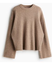 H&M - Pull en maille côtelée de laine mélangée - Lyst