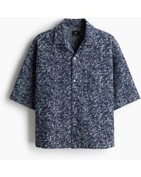 H&M - Denim Overhemd Met Dessin - Lyst