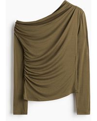 H&M - Gedrapeerde One-shouldertop - Lyst