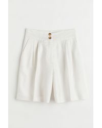 H&M Weite Shorts aus Leinenmix - Weiß