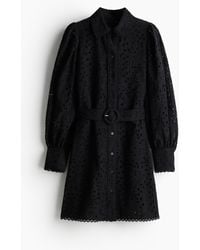 H&M - Blusenkleid mit Broderie Anglaise - Lyst