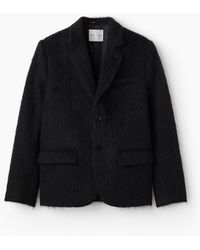 H&M - Single-breasted Fluffy Colbert Van Wolmix - Lyst