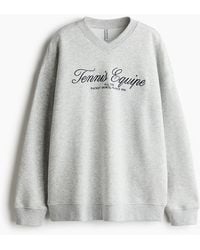 H&M - Oversized Sweater Met V-hals - Lyst