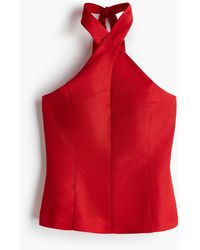 H&M - Top Dos Nu En Lin Mélangé - Lyst
