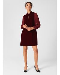 Hobbs - Faye Velvet A Line Dress - Lyst