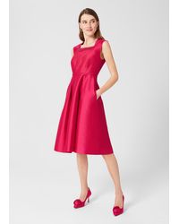 Hobbs - Petite Julietta Silk Blend Fit And Flare Dress - Lyst