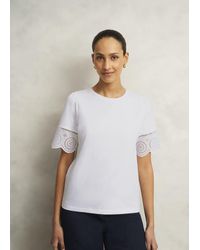 Hobbs - Sandra Cotton Broderie Top - Lyst