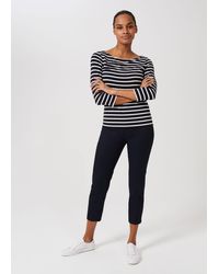 Hobbs - Mallory Cotton Blend Capri Trousers With Stretch - Lyst