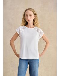 Hobbs - Ivana Cotton Broderie Top - Lyst