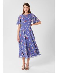 Hobbs - Caroline Silk Floral Dress - Lyst