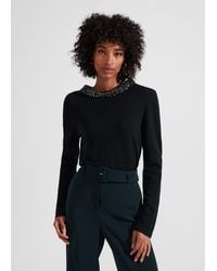 Hobbs - Esther Sequin Jumper With Cashmere - Lyst