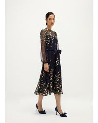 Hobbs - Lulu Embroidered Dress - Lyst