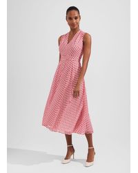 Hobbs - Lucy Printed Fit And Flare Dress - Lyst