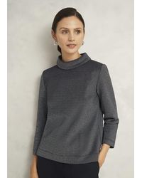 Hobbs - Tali Sparkle 3/4 Sleeve Roll Neck Top - Lyst
