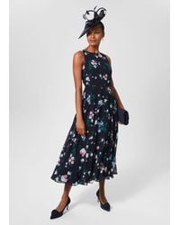 Hobbs - Carly Floral Midi Dress - Lyst