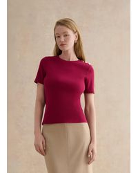 Hobbs - Tamsin Ribbed Cotton Blend T-Shirt - Lyst