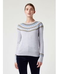 Hobbs Greta Fair Isle Wool Blend Jumper - Gray