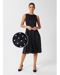Hobbs - Adeline Spot Fit And Flare Dress - Lyst