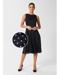 Hobbs - Adeline Spot Fit And Flare Dress - Lyst
