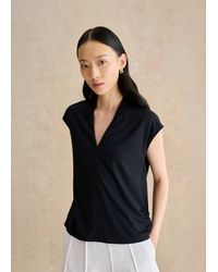 Hobbs - Katie V Neck Short Sleeve Top - Lyst