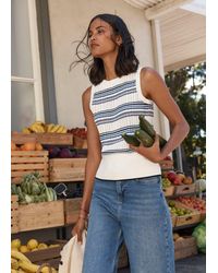 Hobbs - Lowther Stripe Pointelle Knitted Tank - Lyst