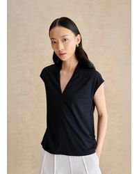 Hobbs - Katie V Neck Short Sleeve Top - Lyst